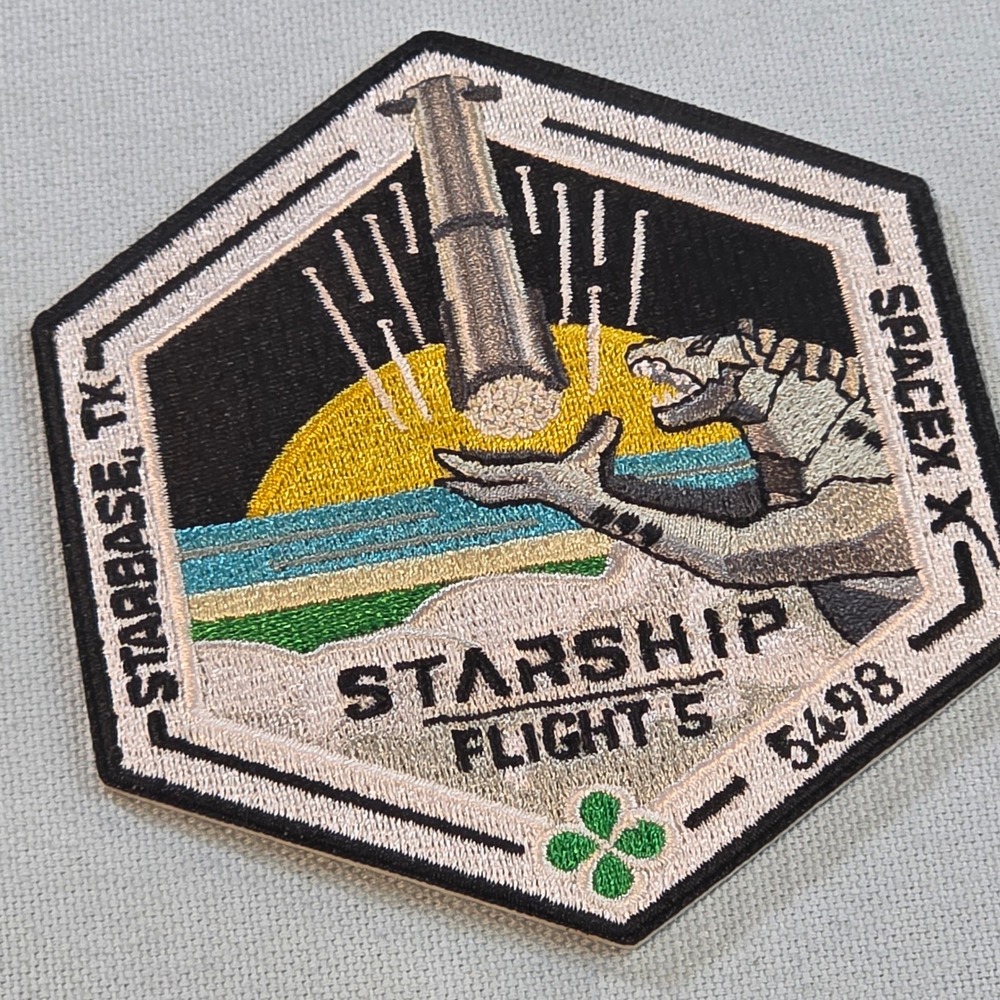 SpaceX Starship Flight 5 Mission Patch Mechazilla Catch Starbase TX Serial 5498